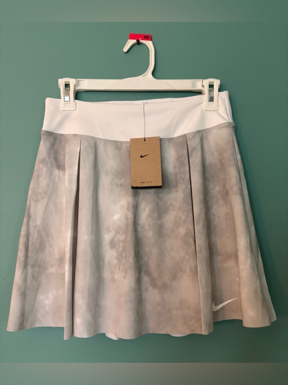 Nike Women's White & Light Gray Tie-Dye Skater Skirt